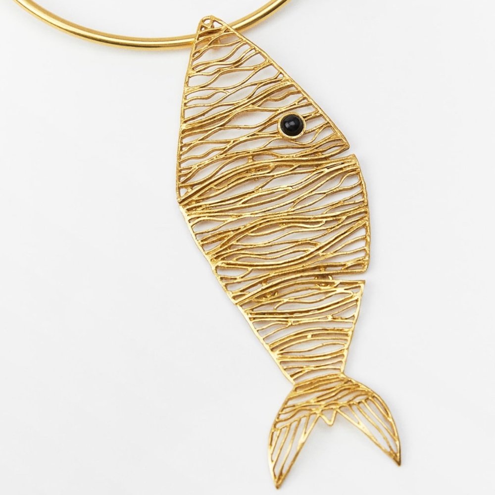Zara limited edition Golden fish choker - Picture 3 of 4
